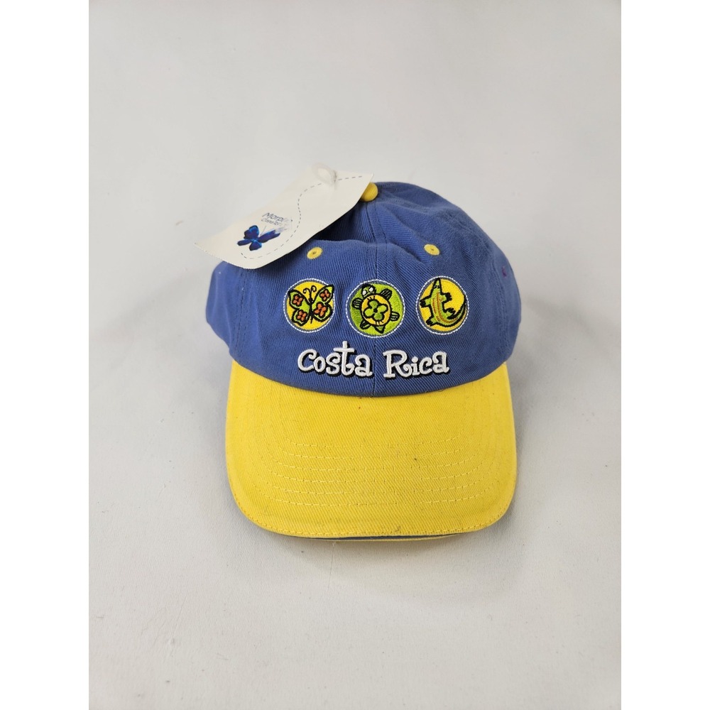 Costa Rica Embroidered Hat‎ Sea Turtles Butterflies Lizard Cap Adjustable Cotton